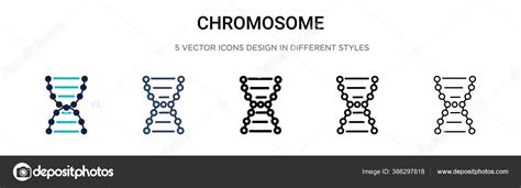 Chromosome Icon Filled Thin Line Outline Stroke Style Vector