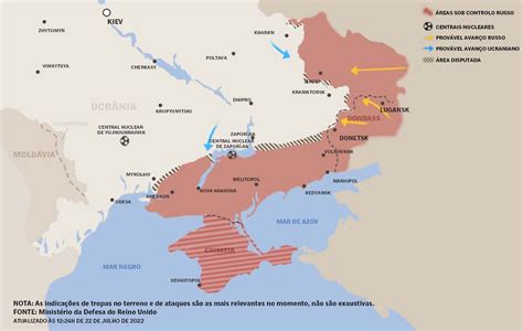 Mapa de guerra O que se passa no 151 º dia de guerra na Ucrânia