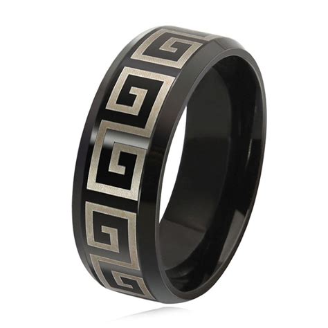 LJMJ16 Square Patterned Costume Mens Ring. Size 13 ~ Lisè Jewellery