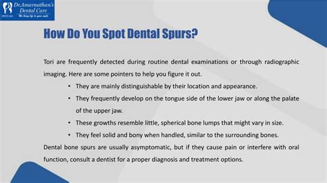 Ppt An Overview Of Dental Bone Spurs Dr Amarnathan S Dental Care Powerpoint Presentation