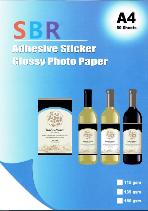 Sbr A Self Adhesive Glossy Sticker Photo Papers Gsm Sheets