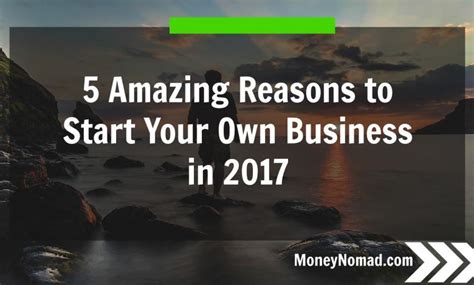 5 Amazing Reasons To Start Your Own Business In 2017 Money Nomad