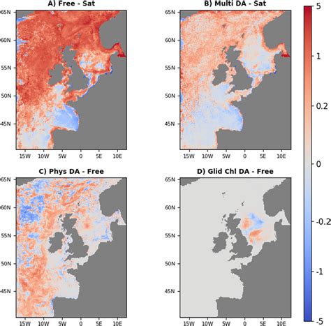 Comparison Of The Time Median Surface Chlorophyll A Distributions Mg Download Scientific