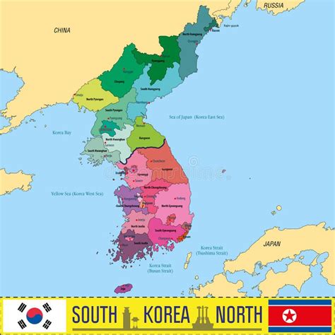 Vector Map Of South Korea Stock Vector Illustration Of Political