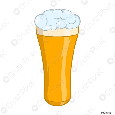 Glas Bier Pictogram Cartoon Stijl Stock Vector Crushpixel