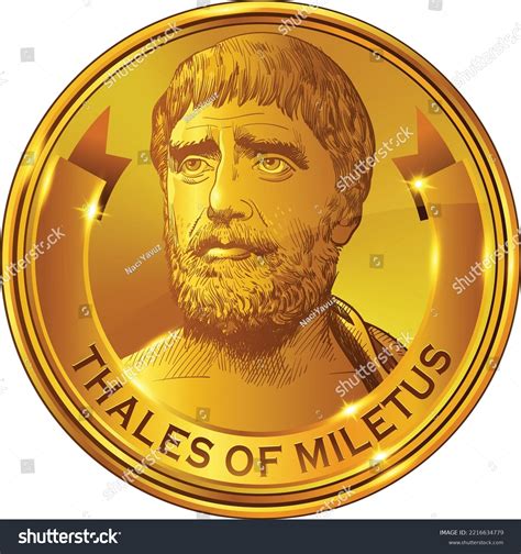 Thales Miletus Line Art Portrait Presocratic