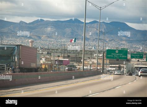 I 10 Highway In El Paso Running Along The Mexican Usa Border Looking