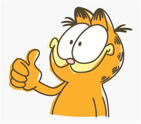 Garfield Line Messaging Sticker Thumbs Up Sticker Png Transparent