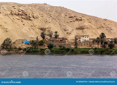 Village banks nile stock photo. Image of bush, nature - 58560704