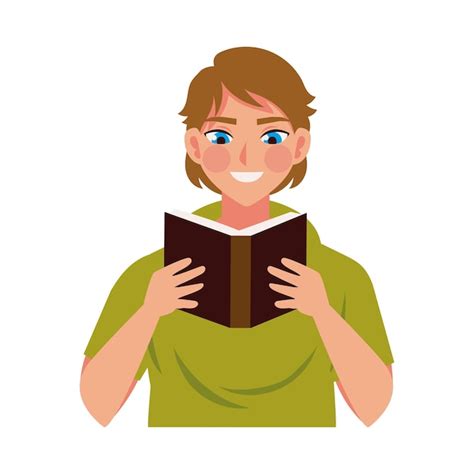 Free Vector Man Reading A Book Illustration Isolated