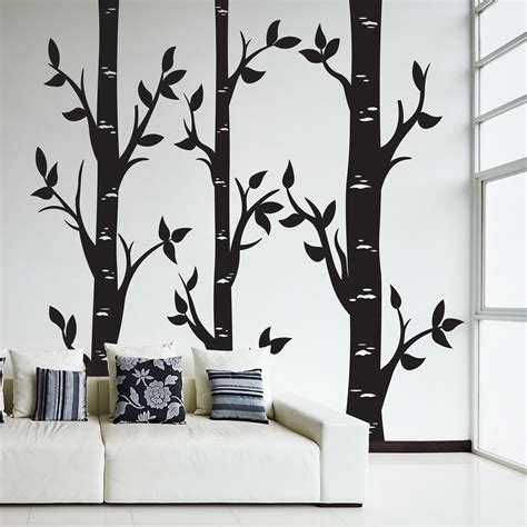 Large Wall Vinyl Birch Tree Forest Decal Innovativestencils