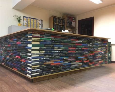 A Gorgeous Reception Desk Made With Books Boing Boing Reception