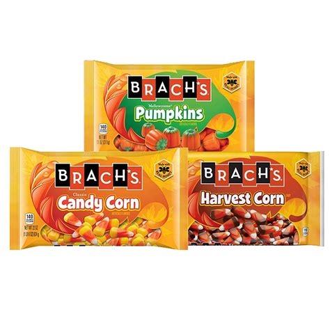 Brach S Candy Corn 11 Oz Harvest Indian Corn 11 Oz Mellow Creme Pumpkins 11 Oz 1 Package Of