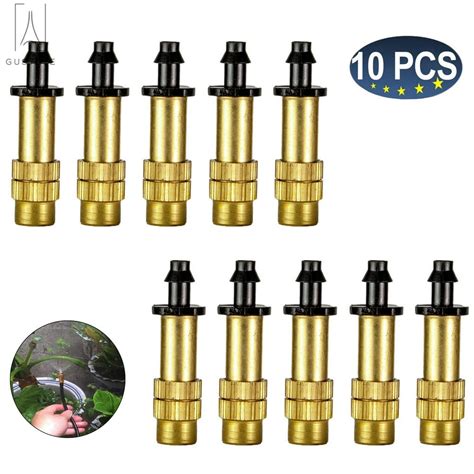 Gustavedesign 10pcs Adjustable Misting Nozzle Gradening Watering Brass