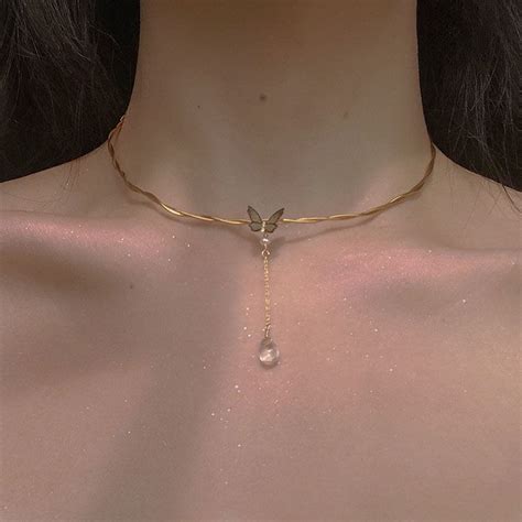 Butterfly Choker Kwintas Engkanto Kuwintas Babae Clavicle Chain Ins