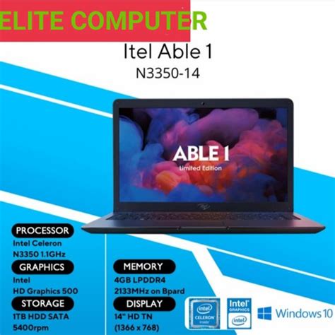 Jual Itel ABLE 1 Intel Celeron N3350 4GB 1TB HDD 14 HD WIN10 HOME