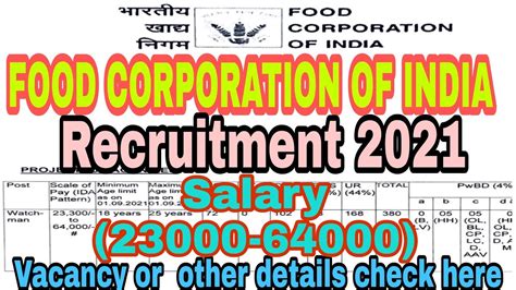 Food Corporation Of India Recruitment 2021 FCI Haryana Vacancy 2021 FCI