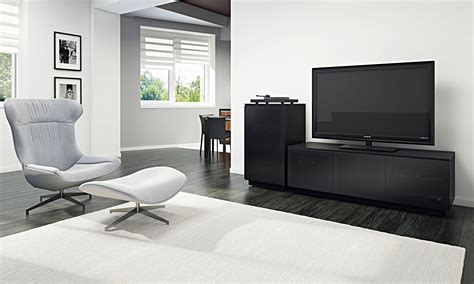 Mirage 8222 Black Audio Tower & Stereo Cabinet | BDI Furniture