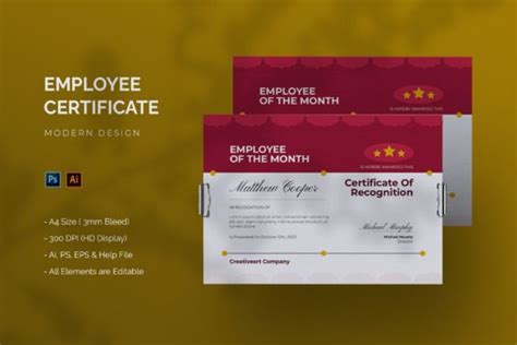 Employee Recognition - Certificate Graphic by Streakside · Creative Fabrica