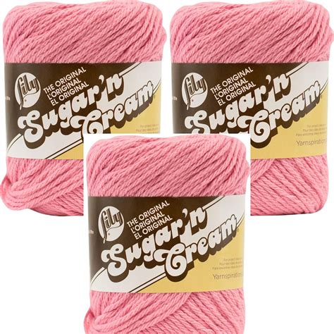 Spinrite Lily Sugar N Cream Yarn Solids Rose Pink Pack Of Piece