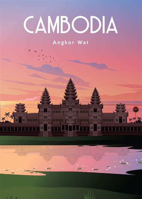 Cambodia Poster Picture Metal Print Paint By Caravan Studio