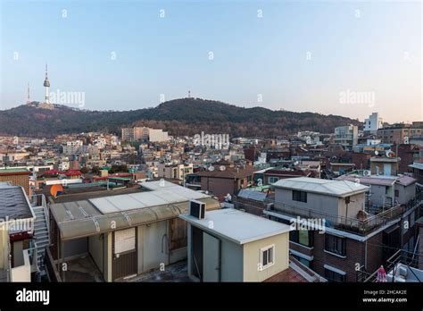 Itaewon District And Namsan Tower In Yongsan Seoul South Korea On