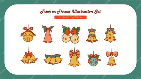 Premium Vector Christmas Jingle Bell Illustration Set