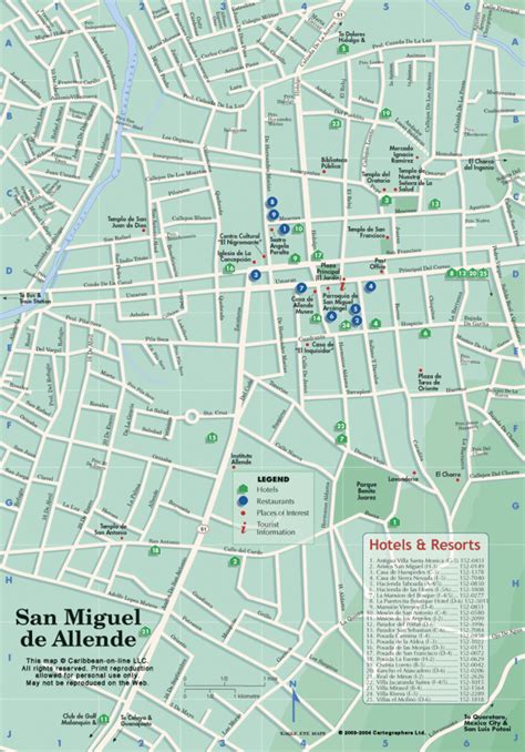 Map of San Miguel de Allende, Mexico