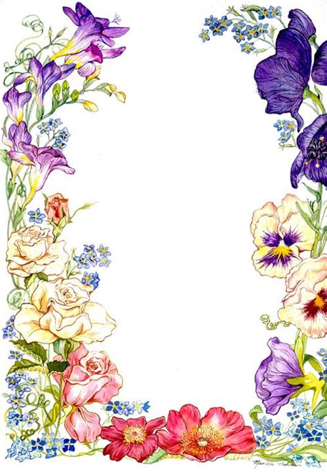 FLOWER BORDER STATIONARY | Clip art borders, Floral border design ...