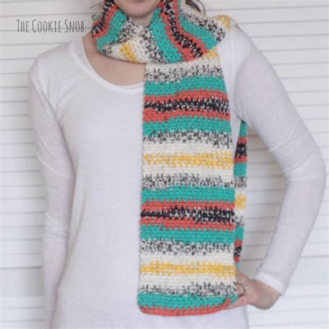 Crochet Striped Scarf Pattern