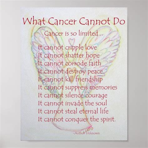 What Cancer Cannot Do Poem Poster Print | Zazzle.ca