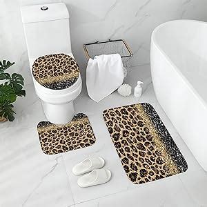 Amazon Gibelle 4 Pcs Leopard Print Shower Curtain Set With Non