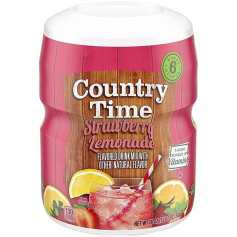 Country Time Strawberry Lemonade Flavored Powder Drink Mix 18 Oz