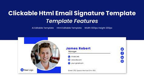 Conception De Signature D E Mail Cliquable Html Moderne Et Professionnelle