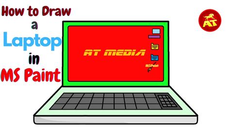 How To Draw Laptop In Ms Paint Easy Steps Ms Paint Drawing Tutorials