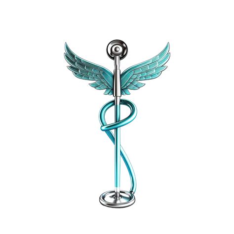 Medical Symbol Caduceus Snake With Stick Aid Ambulance Blue PNG