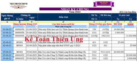 Cách Ghi Sổ Nhật Ký Chung Trên Excel Vào Số Liệu để Lên Sổ