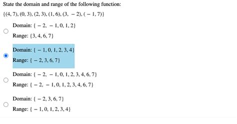 Solved State The Domain And Range Of The Following Function