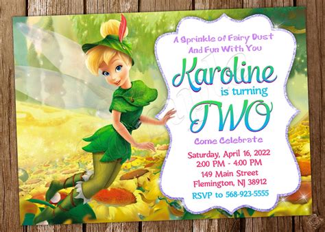 Tinkerbell Invitation Tinkerbell Birthday Tinkerbell Invite Etsy