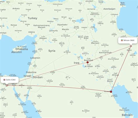 All Flight Routes From Cairo To Tehran CAI To IKA Flight Routes