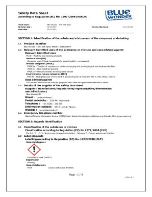 Fillable Online Safety Data Sheet According To Regulation Ec No