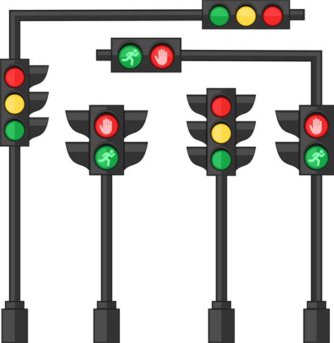 semáforos LED que muestran una secuencia de luces rojas ámbar o verdes