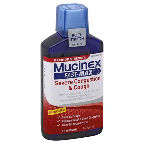 Mucinex Fast Max Severe Congestion And Cough Multi Symptom Maximum Strength Shop Medicines