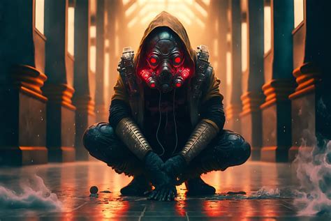 Arte AI Cyberpunk Asesinos Mascarilla Fondo De Pantalla HD