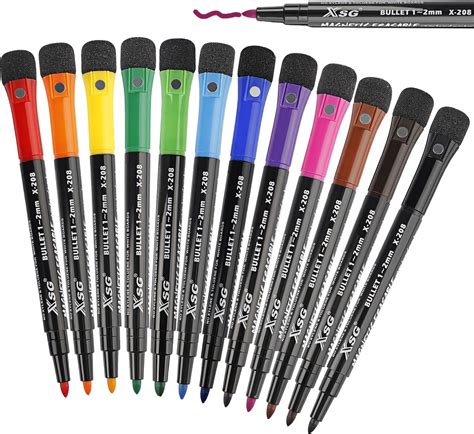 ABEIER Whiteboard Markers Whiteboard Pens 12 Magnetic Whiteboard Pens