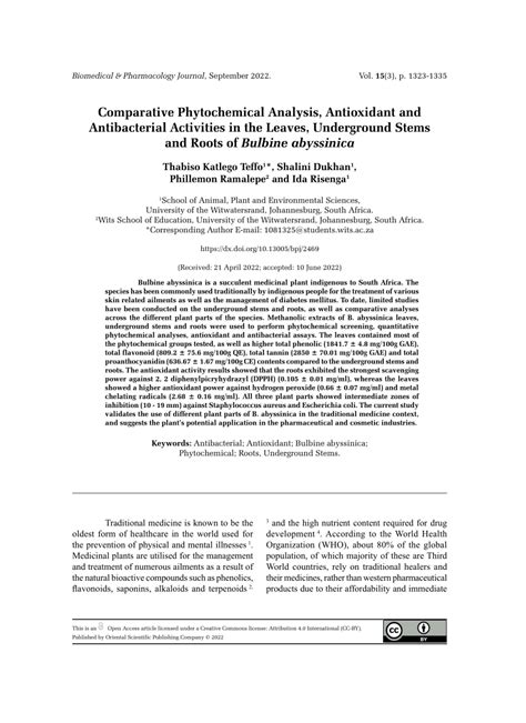 Pdf Comparative Phytochemical Analysis Antioxidant And Antibacterial Activities In The Leaves