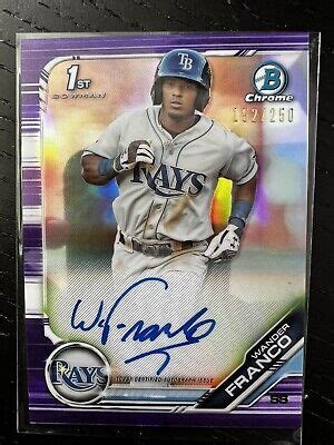 Bowman Chrome Wander Franco Purple Refractor Auto Tampa Bay