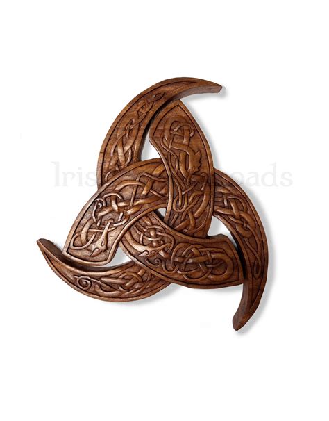 Celtic Wood Carving Viking Trinity With Celtic Knots Irish Crossroads