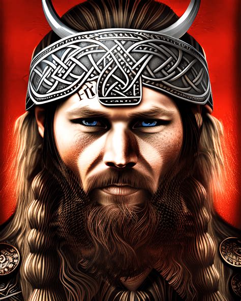 Handsome Viking Man Portrait Creative Fabrica