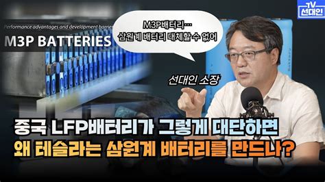 중국 Lfp배터리가 그렇게 대단하면 왜 테슬라는 삼원계 배터리를 만드나 2차전지 선대인 Youtube